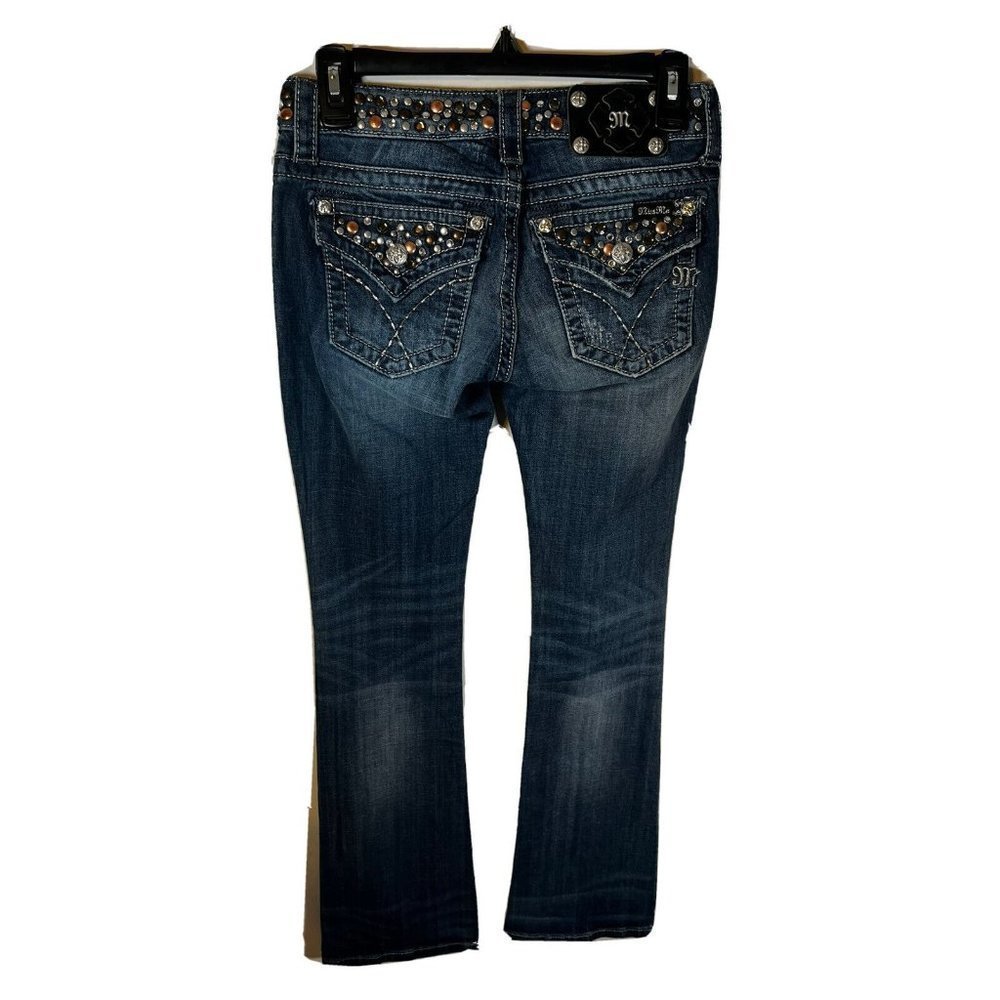Blue Denim MISS ME JW4288B31 Stretch Boot Cut Jeans w/Crystals & Studs 25 - Picture 2 of 12